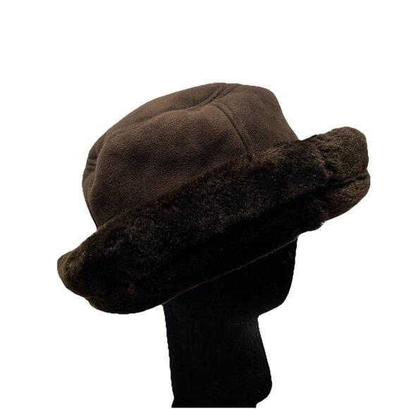 Daniele Meucci Faux Fur Italian Rollable Bucket Hat Cap Winter Crushable Retro - Picture 2 of 11